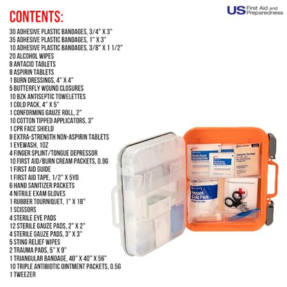 American Red Cross Officially Licensed Product, 50 Person First Aid Kit, 216 Piece Emergency Medical Supplies to Clean & Treat Minor Injuries, Hard Case Box for Home, Business, Job Site, Car