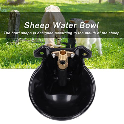 Stainless Steel Sheep Water Bowl with Touch Switch, Drinking Tool Goat Feeders Animal Feeder Automatic Drinking Bowl for Goats and Livestock, 7.1 Inch