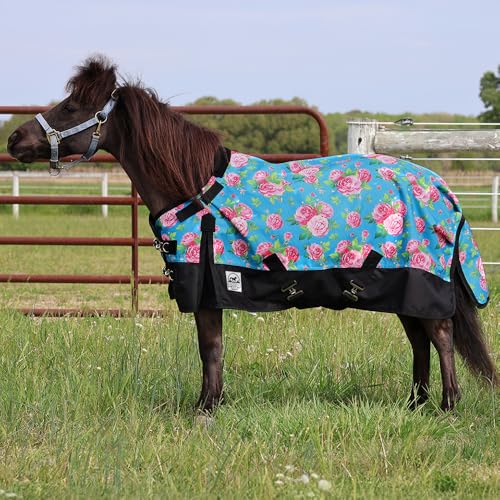 Roses 1200 Denier Adjustable Neck Turnout Sheet - size: 40 - 42
