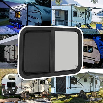 42"W x 22"H RV Windows for Cargo Trailer Camper,Tinted Horizontal Sliding - size: 42"W x 22"H