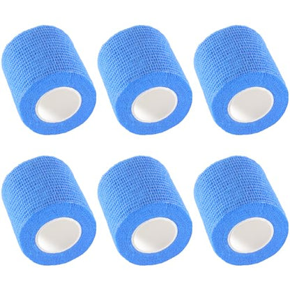 IndigoCase 6 Pack Self Adhesive Bandage Wrap 2 Inch x 5 yd Elastic Tape - color: Blue, size: 2 Inch - 6 Pack