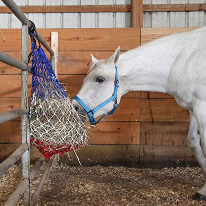 Majestic Ally Hay Net, Set of 2, Length - 54”, Holes 3"x3" for Horses - color: Red