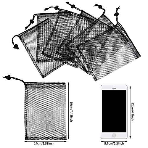 TecUnite 10 Pack Mesh Drawstring Bags for Laundry, 5.5 x 7.5 Inch, Black - color: Black, size: 5.5 x 7.5 Inch