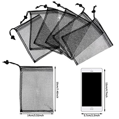 TecUnite 10 Pack Mesh Drawstring Bags for Laundry, 5.5 x 7.5 Inch, Black - color: Black, size: 5.5 x 7.5 Inch
