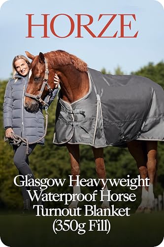 Horze Glasgow Heavy Weight Waterproof Winter Turnout Horse Blanket (350g Fill) - Blackened Pearl - 75 in