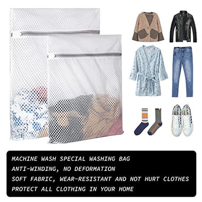 SUERIV Delicates Laundry Bag - 2 Pack Durable Honeycomb Mesh Lingerie Wash Bag - size: Set of 2(1M+1L)