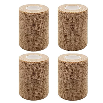 HerMia 4 Rolls Self Adhesive Bandage Wrap 3 Inch Self Adherent Wrap Self Stick Bandages Wrap Stretch Bandage for Wrist Ankle Swelling Sprains - size: 3 In - 4 Rolls