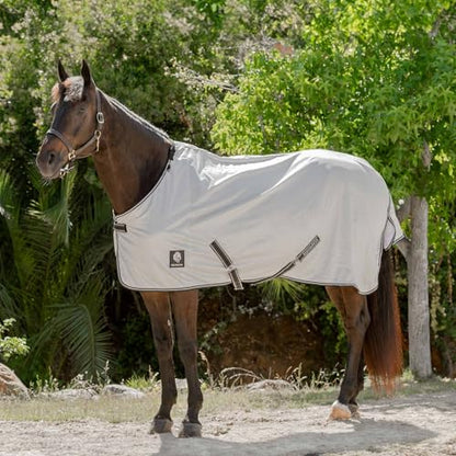 Equinavia Brisk Mesh Horse Fly Sheet with Neck Coverage, UV Protection - color: Silver Gray, size: 75 in