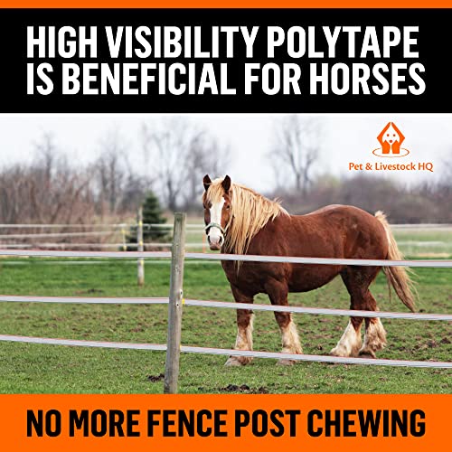 Electric Fence Tape for Livestock - Polytape Fencing Hot Wire with High Visibility - 3/4 Inch Wide 1640 Feet 500 Meter Length