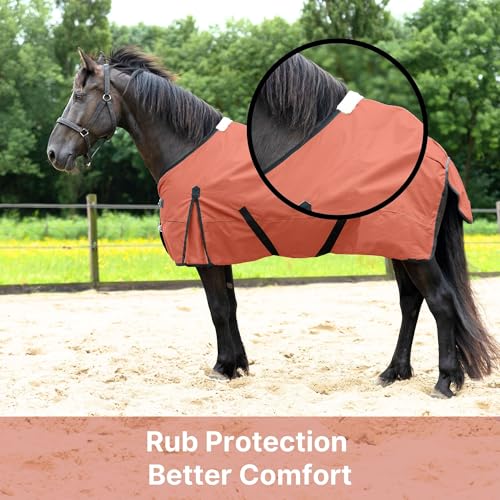Resistance 1200 Denier Lightweight No Fill Water Resistant Breathable Horse Rain Sheet - color: Light Brown, size: 80"