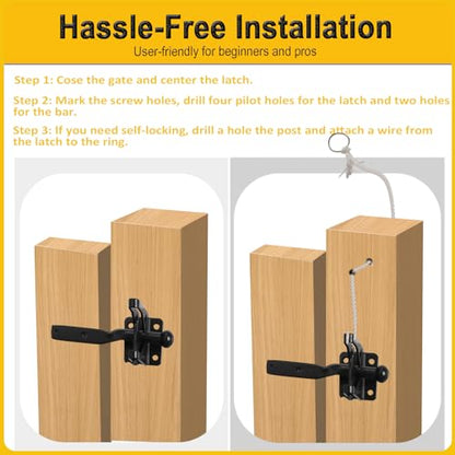 Anti Sag Fence Gate Kit Heavy Duty Gate Corner Brace Bracket | Gate Hardware Kit with Latch and Hinges for Wooden Fences, Driveway Gates, Shed Doors, Corral Gates, Wood Windows - style: 1 Set