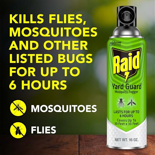 Raid Yard Guard Mosquito Fogger for Outdoor Yard Patio Deck and Garden Mosquito Control Aerosol Spray 16 Ounce (Pack of 12) - size: 16 Ounce (Pack of 12)