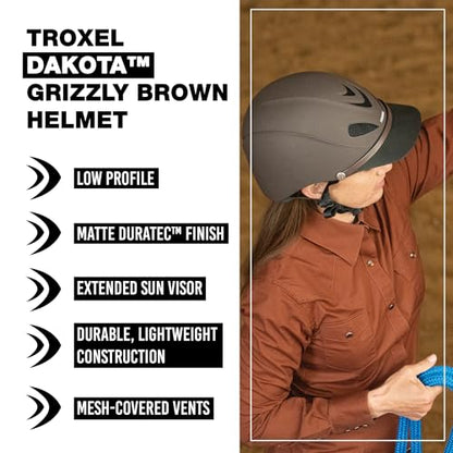 Troxel Troxel Dakota Horseback Riding Helmet - color: Grizzly Brown, size: Medium