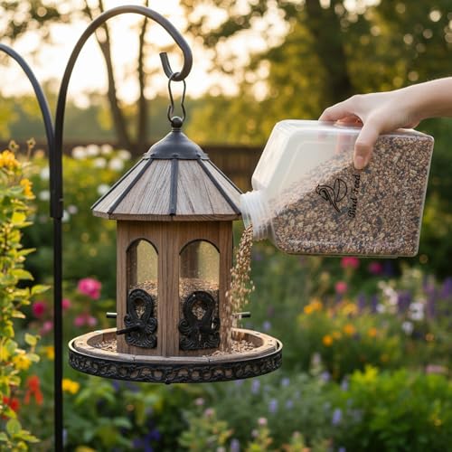 1.9Qt/1.8L Bird Seed Storage Container, Small Bird Food Container,Plastic Wild Bird Seeds Dispenser for Storing Sunflower Seed,BPA Free (Clear)