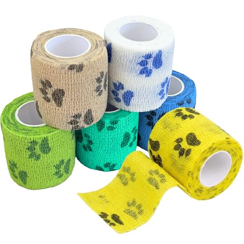 Self-Adhesive Bandage Wrap for Wrist, Ankle & Finger First Aid/Vet - color: Azure Tides, size: 6 Count (Pack of 1)