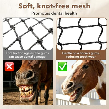 Pindex 6X6ft Round Bale Hay Net for Horses Slow Feed,Knotless-Livestock Slow Feed Hay,Fits 4x4 5x5 6x6 Round Bales,Heavy Duty &1.75inch Holes Feeder Nets for Horses Goats Cattle Reduce Waste