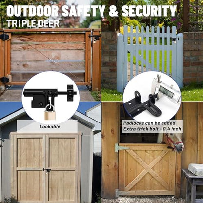 Heavy Duty Slide Bolt Gate Latch, Slide Latches with Padlock Hole, 1 Pack