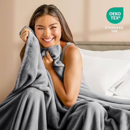 Bare Home Fleece Blanket Luxury Microplush (Full/Queen, Grey) - color: 02 - Grey, size: Full/Queen