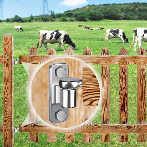 Insaga Heavy Duty 304 Stainless Steel Gate Hinges 2 Pcs, Wall Mount Hardware with 5/8" Pin, One-Piece Cast Hinge for Farm, Fence, Chain Link, Wooden & Metal Gates - color: Silver-SS-2Pcs-Hole