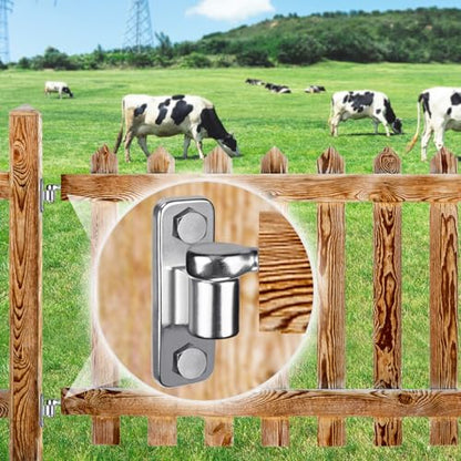 Insaga Heavy Duty 304 Stainless Steel Gate Hinges 2 Pcs, Wall Mount Hardware with 5/8" Pin, One-Piece Cast Hinge for Farm, Fence, Chain Link, Wooden & Metal Gates - color: Silver-SS-2Pcs-Hole
