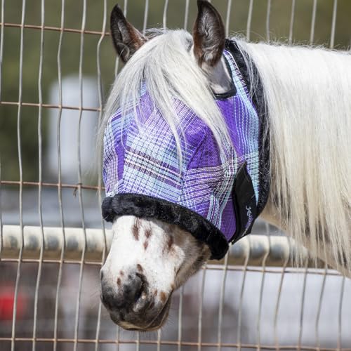 Horse Fly Mask, Fleece Trim, Breathable, Large, Lavender Mint | Soft fleece trim prevents rubbing, breathable non heat transferring mesh protects face and eyes year round - color: 2017 - Lavender Mint