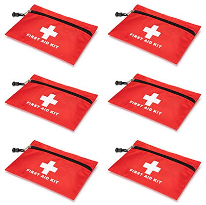 Red First Aid Bag Empty First Aid Kit Empty Waterproof First Aid Pouch Small Mini for First Aid Kits Pack Emergency Hiking Backpacking Camping Travel Car Cycling (Red, 7.9x5.5 6 Pack) - color: Red, size: 7.9x5.9 Inch (Pack of 6)