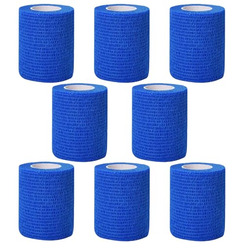 Self Adhesive Bandage Wrap,2" Blue Cohesive Bandages Vet Wrap Sports Tape - color: Blue Self Adhesive Bandage Wrap