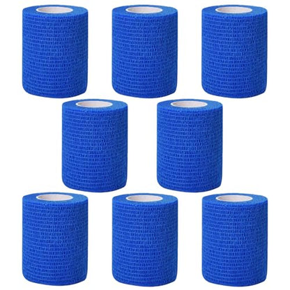 Self Adhesive Bandage Wrap,2" Blue Cohesive Bandages Vet Wrap Sports Tape - color: Blue Self Adhesive Bandage Wrap