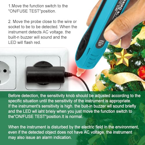 allsun EM555 Digital Electric Fence Tester Fault Voltage Meter GK13 Non-Contact Voltage Tester for Christmas Light Repairing Tool