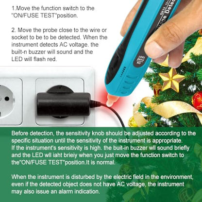 allsun EM555 Digital Electric Fence Tester Fault Voltage Meter GK13 Non-Contact Voltage Tester for Christmas Light Repairing Tool