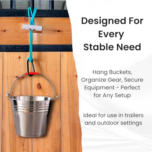 Horse Bucket Strap,Premium Heavy Duty Outdoor Carabiner,Adjustable Polypropylene Rope, Used for Horse Hay Net,Water Bucket,Pack of 2