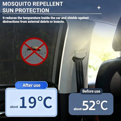 4 PCS Car Window Sun Shade Cover, Breathable Mesh Side Window Sunshades, UV Glare Protection Privacy Screens, NewCar Window Screens, Cover Full Window Universal for Most Cars SUVs