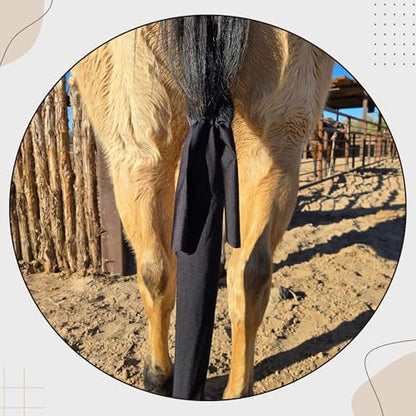 Ranch Hand Premium Lycra Tail Bag – Horse Tail Bag Made from Durable Stretchable Lycra – Gentle on Hair and Free from Damage – Horse Tail Protection Bag for Grooming – 24 Inches - Black - color: Black