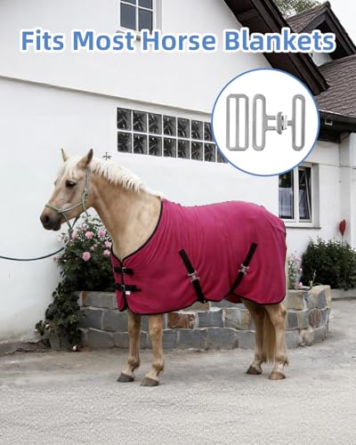 9 Sets Horse Blanket Surcingle Buckle Replacement Kits, Heavy-Duty Hardware Buckles with Straps for Repair and Restoration of Horse Blankets