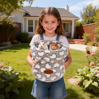 YUEPET Guinea Pig Bed Cuddle Cave, Warm Fleece Hideout, White Heart - color: White Heart, size: 1PCS