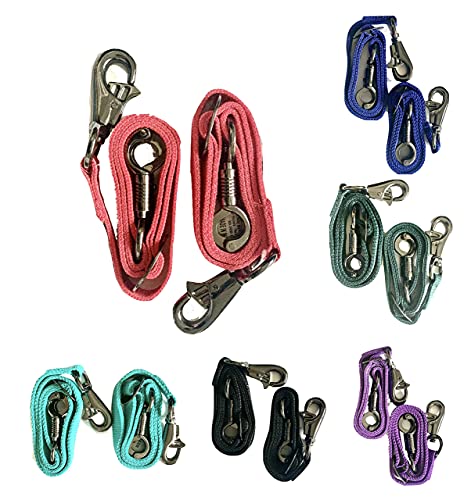 Majestic Ally Pack of 2, Double Thick Trailer Tie for Horse Haulage with Adjustable Buckle, Panic Snap and Bull Snap – 1 Inch by 36 Inch (Red) - color: Red