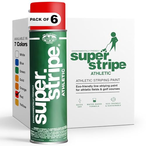 Fox Valley Athletic Field Striping Paint 18 oz Pack of 6, Red - color: Athletic Red