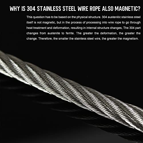 1/16 Wire Rope, 100FT 304 Stainless Steel Cable with 50Pcs Crimp Sleeves, Aircraft Grade, 7x7 Strand, 368lbs Breaking Strength, for Garden Trellis, Clothesline, Railing,Trellis - size: 100 ft