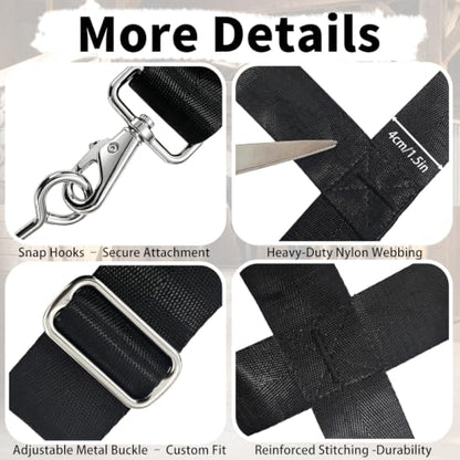 10' x 20" Stall Guards for Horses with Adjustable Straps and Hardware,Black | Horse Stall Gate with 6 Hooks and 6 Screws, for Stables, Barns, Breeding Farms, Fences to Keep Horse Securely