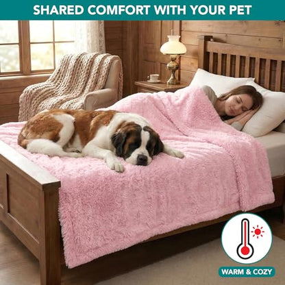 PetAmi Fluffy Sherpa Waterproof Dog Blanket for Large Pet Cat, 40x60 Pink - color: Pink, size: Large (40x60)