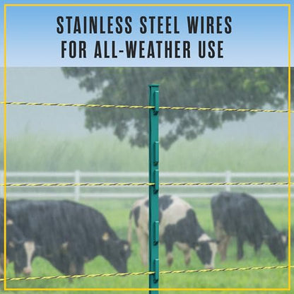 Electric Fence Wire, Hot Wire Fence, Agricultural, 1026 Meters (3366 Feet) - size: 1,026 Meters (3,366 Feet)