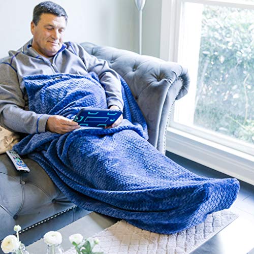 50"x70" Marvelous Midnight Foot Pocket Blanket Plush Fleece Non-Electric - color: Light Marvelous Midnight