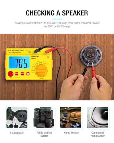 ALLOSUN - EM480B Audio Impedance Tester Digital LCD Insulation Resistance Megohmmeter Meter Tester with Bag