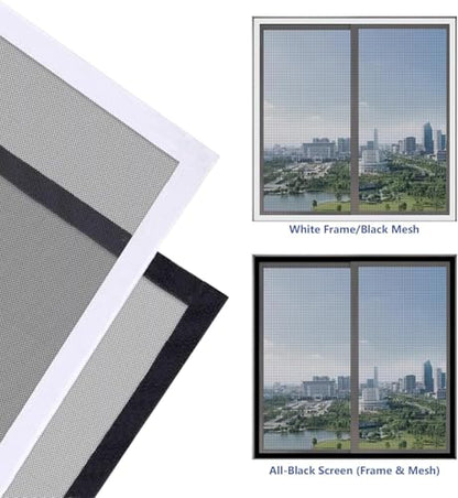 Adjustable Self-Adhesive DIY Window Screen, Cut-to-Size Mesh max 47x73 - color: White