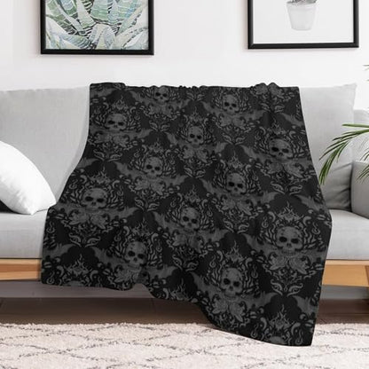 Gothic Skull Fleece Throw Blanket for Couch Adults Teens 40" X 50" - color: Gothic Skull, size: 40x50 inch