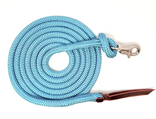 14FT Lead Rope with NP Snap - color: Ice Blue, size: 14 ft. Nickel Trigger Snap
