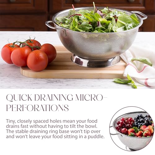 Bellemain Stainless Steel Colander for Kitchen, 3 & 5 Qt Strainers - size: 3Qrt + 5Qrt