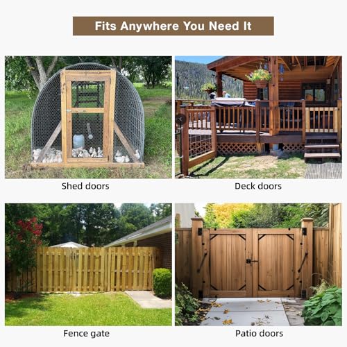 Fence Gate Kit Gate Hardware, 2 Set Anti Sag Gate Kit Gate Frame Cornor Brackets Kit with Self Closing Gate Springs Hings Latchs for Outdoor Garden Backyard Wooden Fence Deck Porch Gate - style: 2 Set