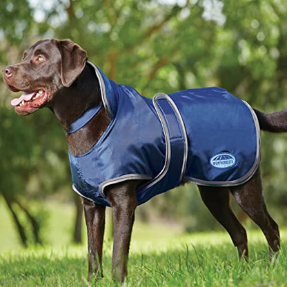 WeatherBeeta ComFiTec Windbreaker 420D Deluxe Dog Coat, Navy/Grey, 12" - color: Navy/Grey, size: 12"