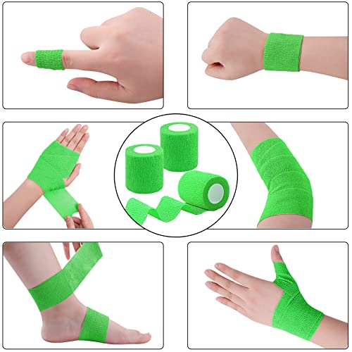 BQTQ 40 Rolls Self Adhesive Bandage Wrap 2 inch Self Adherent Tapes(Green) - color: Neon Green, size: 2 Inch